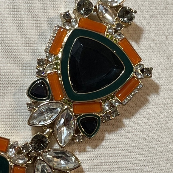 Banana Republic Necklace 9" Statement Rhinestone Preppy Modern Resort Holiday - Picture 4 of 11